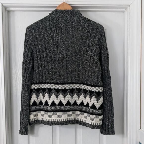 Knitting Needles Mock Neck Sweater - Picture 3 of 3